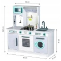 ECOTOYS DREWNIANA KUCHNIA DLA DZIECI Z PRALKĄ I AKCESORIAMI 7258