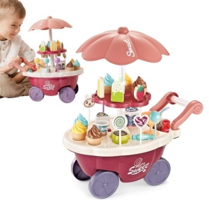 WÓZEK LODZIARNIA CUKIERNIA STOISKO Z LODAMI I SŁODYCZAMI ŚWIATŁO DŹWIĘK 36EL. 29993