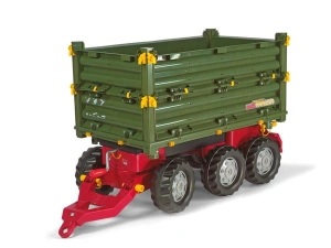 ROLLY TOYS PRZYCZEPA WYWROTKA DO TRAKTORA MULTI TRAILER TRZYOSIOWA ZIELONA 125012