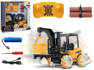 ZDALNIE STEROWANY WÓZEK WIDŁOWY OBRÓT 360 STOPNI ŚWIECĄCE KOŁA