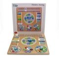 ADAM TOYS DREWNIANA TABLICA MANIPULACYJNA ZEGAR KALENDARZ POLSKI N5012