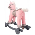 ADAM TOYS KONIK RÓŻOWY NA BIEGUNACH Z KOŁAMI WYDAJE DŹWIĘKI