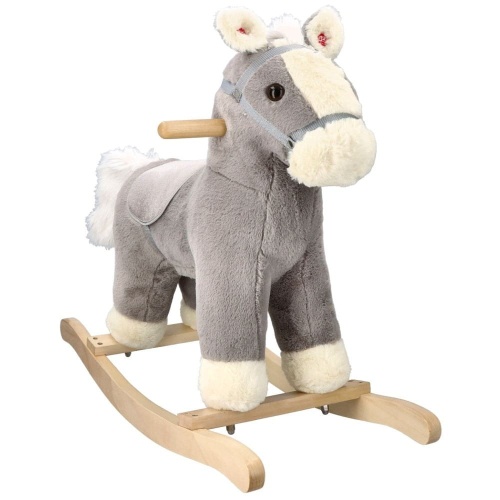 ADAM TOYS PLUSZOWY KONIK NA BIEGUNACH SIWEK WYDAJE DŹWIĘKI