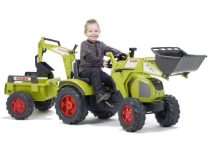 FALK DUŻY TRAKTOR NA PEDAŁY Z PRZYCZEPĄ, ŁYŻKĄ I ŁADOWARKĄ CLAAS AXOS 3-7 LAT 1010Y