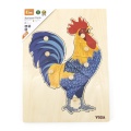 VIGA DREWNIANE PUZZLE NA PODKŁADCE Z UCHWYTAMI KOGUT 44610