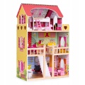 ECOTOYS DREWNIANY DOMEK DLA LALEK REZYDENCJA MALINOWA 8209