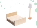 LULILO DOMEK DLA LALEK DREWNIANY FLORO BOHO LED 78 CM