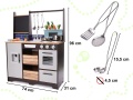 KUCHNIA DREWNIANA MDF DLA DZIECI LOFT XXL 96 CM Z AKCESORIAMI