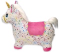 BIAŁY SKOCZEK JEDNOROŻEC GWIAZDKI Z POKROWCEM I POMPKĄ GS016