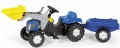 ROLLY TOYS TRAKTOR NA PEDAŁY Z ŁYŻKĄ I PRZYCZEPĄ KID NEW HOLLAND 023929
