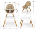 MILLY MALLY KRZESEŁKO DO KARMIENIA STOLIK 2w1 MALMO BEIGE