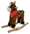 ADAM TOYS PLUSZOWY KONIK NA BIEGUNACH BRĄZOWY WYDAJE DŹWIĘKI