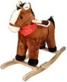 ADAM TOYS PLUSZOWY KONIK NA BIEGUNACH BRĄZOWY WYDAJE DŹWIĘKI