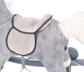 ADAM TOYS PLUSZOWY KONIK NA BIEGUNACH SIWEK Z KOŁAMI