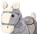 ADAM TOYS PLUSZOWY KONIK NA BIEGUNACH SIWEK Z KOŁAMI