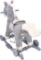 ADAM TOYS PLUSZOWY KONIK NA BIEGUNACH SIWEK Z KOŁAMI
