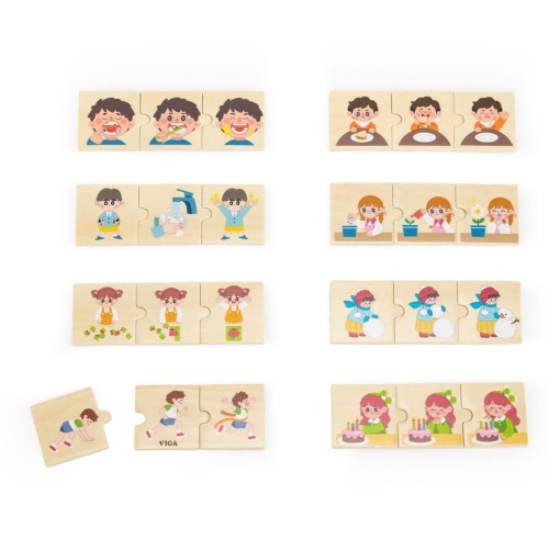 VIGA ZESTAW PUZZLI Z SEKWENCJAMI LOGICZNYMI - CZYNNOŚCI 44750