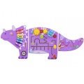 VIGA DREWNIANA SENSORYCZNA TABLICA MANIPULACYJNA TRICERATOPS 44753
