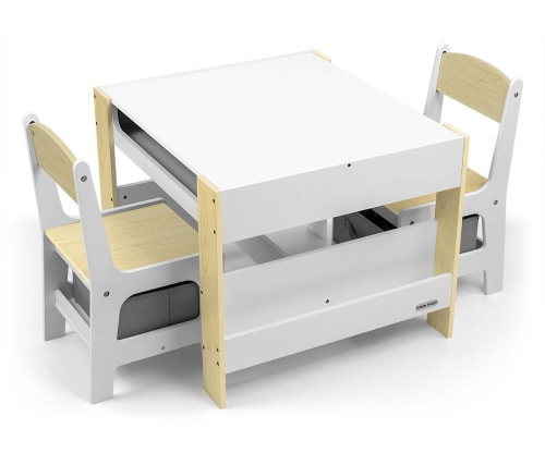MILLY MALLY ZESTAW MEBLI DLA DZIECI STOLIK + 2 KRZESEŁKA SVEN NATURAL