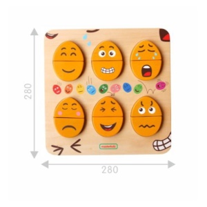 MASTERKIDZ Tablica do Nauki Emocji Drewniane Jajka jaki Humor? Montessori