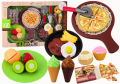 Zestaw Fast Food Owoce Stek Lody Akcesoria Pizza Frytki 26 ele.