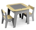 MILLY MALLY ZESTAW MEBLI DLA DZIECI STOLIK + 2 KRZESEŁKA OLAF BLOCKS DARK GREY