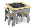 MILLY MALLY ZESTAW MEBLI DLA DZIECI STOLIK + 2 KRZESEŁKA OLAF BLOCKS DARK GREY