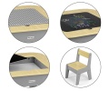 MILLY MALLY ZESTAW MEBLI DLA DZIECI STOLIK + 2 KRZESEŁKA OLAF BLOCKS DARK GREY