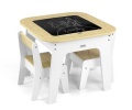 MILLY MALLY ZESTAW MEBLI DLA DZIECI STOLIK + 2 KRZESEŁKA OLAF BLOCKS WHITE