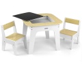 MILLY MALLY ZESTAW MEBLI DLA DZIECI STOLIK + 2 KRZESEŁKA OLAF BLOCKS WHITE