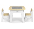 MILLY MALLY ZESTAW MEBLI DLA DZIECI STOLIK + 2 KRZESEŁKA OLAF BLOCKS WHITE
