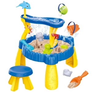 WOOPIE STOLIK WODNY XL Z KRZESEŁKIEM 2w1 PIASKOWNICA DELFINEK 12 AKCESORÓW  53705