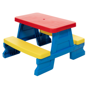 DOREX STOLIK OGRODOWY Z ŁAWECZKAMI DLA DZIECI NIEBIESKI