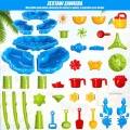 WOOPIE Stolik Wodny 2w1 Piaskownica Fontanna XXL Aquapark z Delfinem