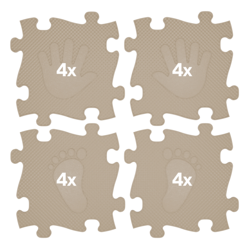 WOOPIE Mata Sensoryczna Ortopedyczna Puzzle Ręce i Nogi 16 el. - Kolor Beżowy