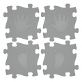 WOOPIE Mata Sensoryczna Ortopedyczna Puzzle Ręce i Nogi 16 el. - Kolor Szary