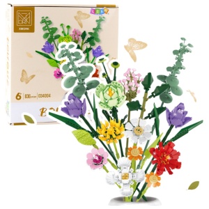 Klocki Konstrukcyjne Dekoracyjny Bukiet Kwiaty Kolorowe 836 el.