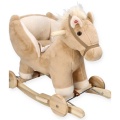 ADAM TOYS KONIK PEGAZ NA BIEGUNACH Z FOTELIKIEM I KOŁAMI BEŻOWY OD 10 M-CY GS6085W