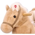 ADAM TOYS KONIK PEGAZ NA BIEGUNACH Z FOTELIKIEM I KOŁAMI BEŻOWY OD 10 M-CY GS6085W