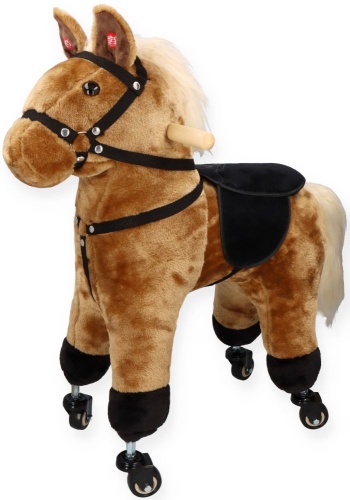 ADAM TOYS BRĄZOWY KONIK NA KÓŁKACH