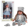 Lalka W Niebieskiej Sukience Czapeczka Sweterek Rękawiczki Czapka 36,5cm