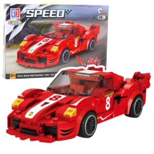 Klocki Konstrukcyjne Auto Robot 2w1 Czerwony Napęd 341 el.