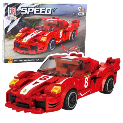 Klocki Konstrukcyjne Auto Robot 2w1 Czerwony Napęd 341 el.