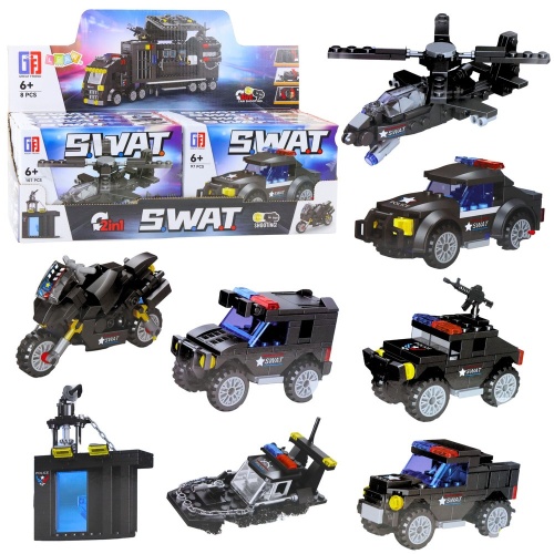 Klocki Konstrukcyjne Pojazdy Środki Transportu SWAT 2w1 92-117 el.
