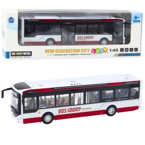 Autobus Miejski Metalowy Dźwięk Światła 1:42 Czerwony