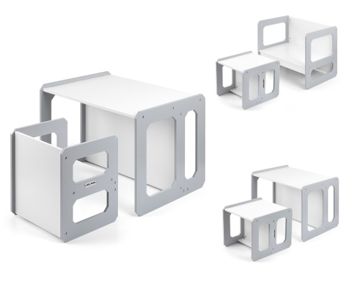 MILLY MALLY ZESTAW MEBLI DLA DZIECI STOLIK + KRZESEŁKO STELLA 3w1 GREY