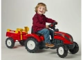 FALK TRAKTOR NA PEDAŁY Z PRZYCZEPĄ RANCH TRAC + ZESTAW DO PIASKU 2-5 LAT CZERWONY 2051C