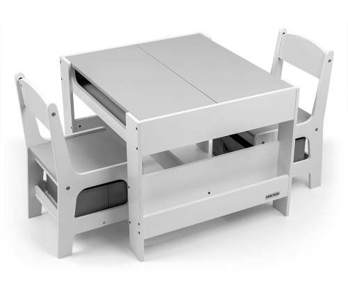 MILLY MALLY ZESTAW MEBLI DLA DZIECI STOLIK + 2 KRZESEŁKA SVEN PLUS WHITE