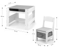 MILLY MALLY ZESTAW MEBLI DLA DZIECI STOLIK + 2 KRZESEŁKA SVEN PLUS WHITE