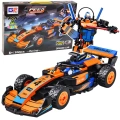 Klocki Konstrukcyjne Wyścigówka Auto Robot 2W1 Pomarańczowa 322 el.